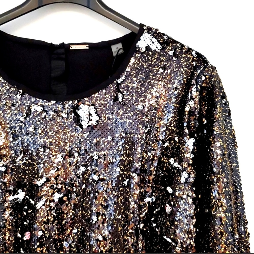 Tahari Metalic Sequin Dress - Picture 3 of 5